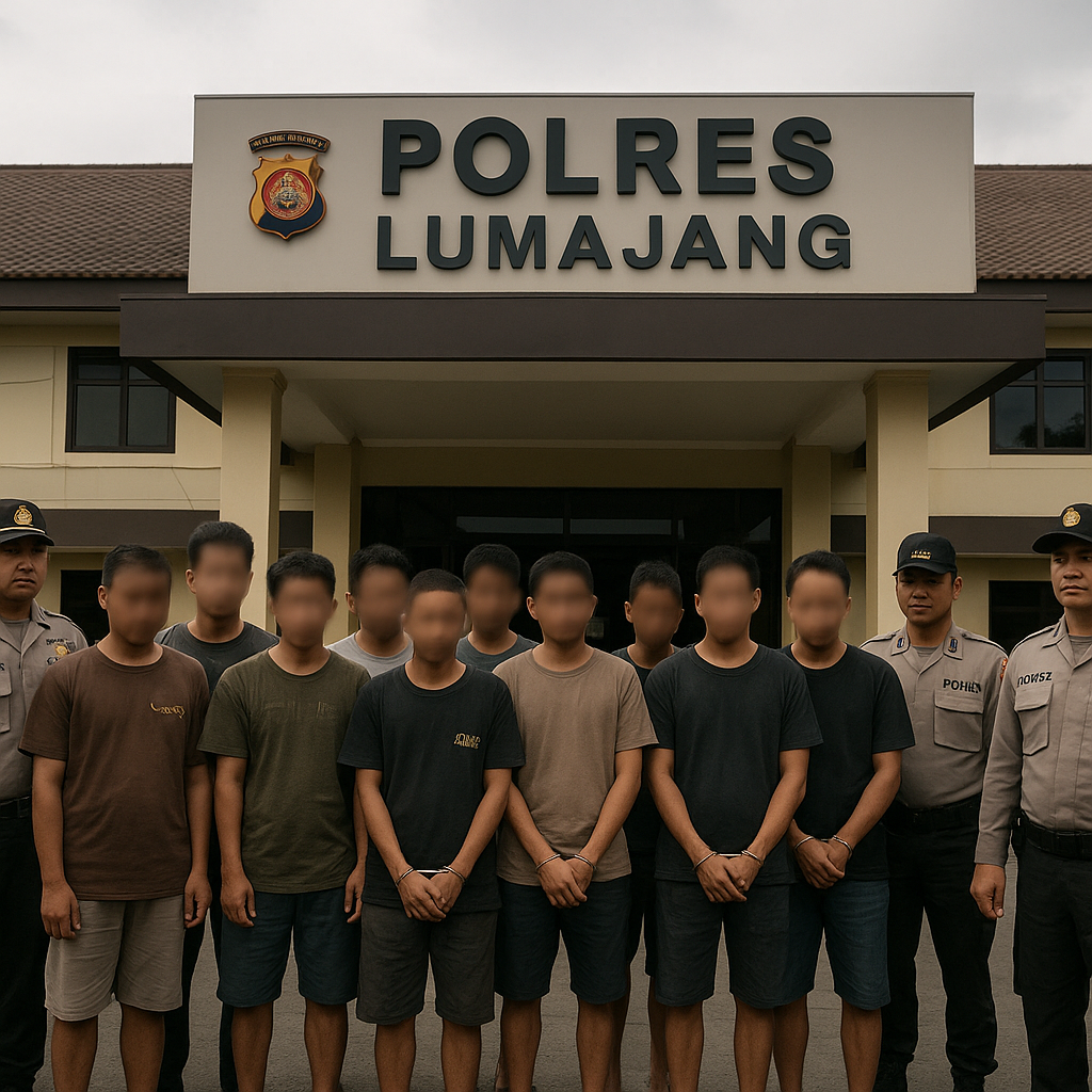 Polres Lumajang Amankan 10 Terduga Pelaku Pembacokan Kades Pakel, Status Saksi
